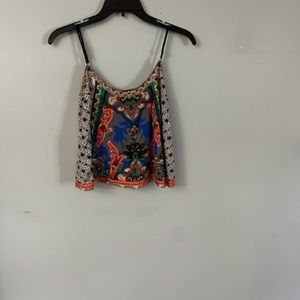 Beautiful SWELL brand multi-colored flowy tank w/ adjustable straps. (SM)